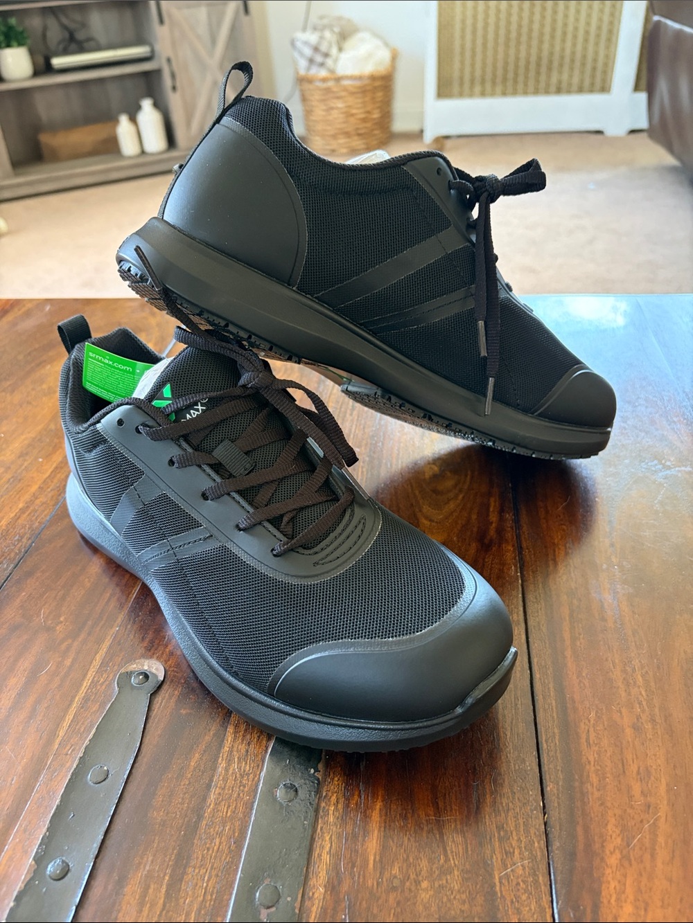 SR Max Men's Black Aiken MaxTrax Soft Toe STO Athletic Mesh Lace-Up Sneakers